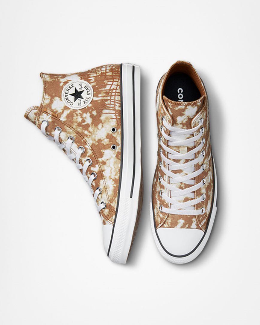 Tenis Converse Chuck Taylor All Star Dip Dye Cano Alto Masculino Marrom Branco Pretas | PT E07983T